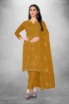 Organza Unstitched Dress Material for Women 