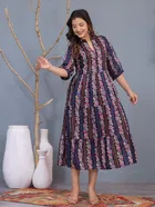 Georgette Printed Midi Dress for Women 