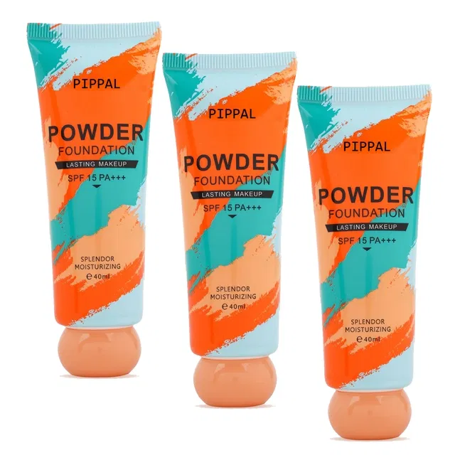 Pippal Orange Tube Powder Fondation (40 ml, Pack of 3)