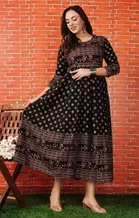 Rayon Printed Anarkali Kurti for Women 