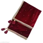 Velvet Solid Dupatta for Women, Maroon 