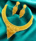 Alloy Choker Necklace with Earrings for Women 