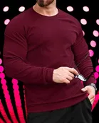 Round Neck Solid T-Shirt for Men 