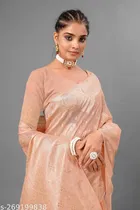 Cotton Linen Zari Woven Saree for Women 