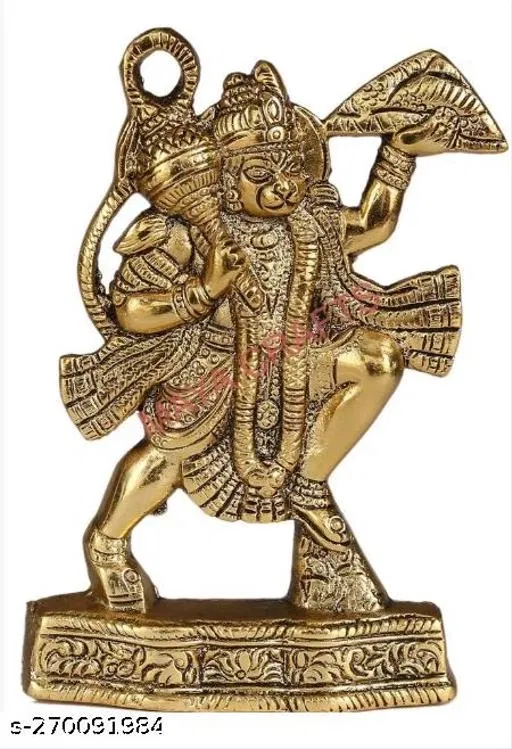 Metal Hanuman ji Wall Hanging Idol (Yellow)
