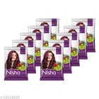 Nisha Natural Henna Powder Hair Color (Burgundy Red, 15 g) (Pack of 10)