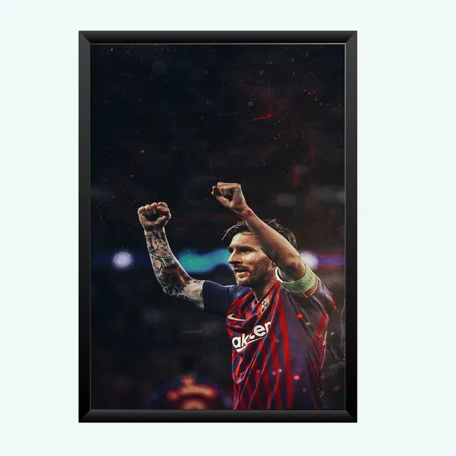 Lionel Messi Wall Hanging Photo Frame (Black, 5x7 inches)