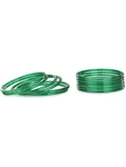 Glass Bangle Set for Women (Green, 2.2) (Pack of 12)