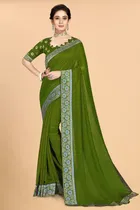 Women's Embroidried Saree with Unstiched Blouse 