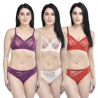 Polycotton Non-Padded Bra with Panty for Women 