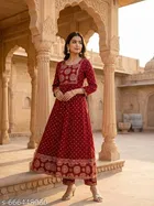 Embroidered Rayon Kurta Set for Women 