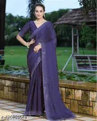 Georgette Embellished Saree For Women, Blue