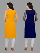 Crepe Solid Kurtis for Women 