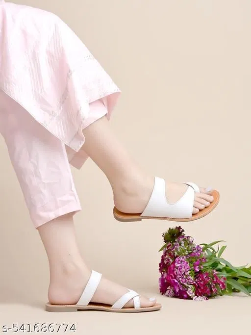 Shoetopia Flat Sandals - White (IND-6)