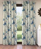 Fashion String Blue Floral String Curtains (213 cm) (7 ft) (Pack of 2)