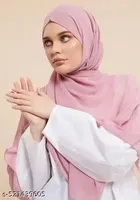 Georgette Solid Hijab for Women, Pink 