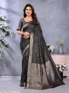 Banarasi Silk Saree with Floral Zari Work for Women 