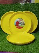 Plastic 6 Pcs Dinner Plates (Yellow, Pack of 6)