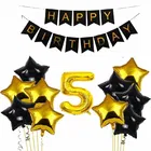 5th Happy Birthday Balloon Decoration Kit, Black, Set of 1