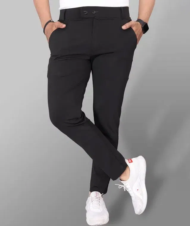 Lycra Blend Trouser for Men (Black, 30)