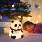 Raregets Cute Panda,Usb Rechargeable, 7-Colors Changing Light, Room Decor Night Lamp 