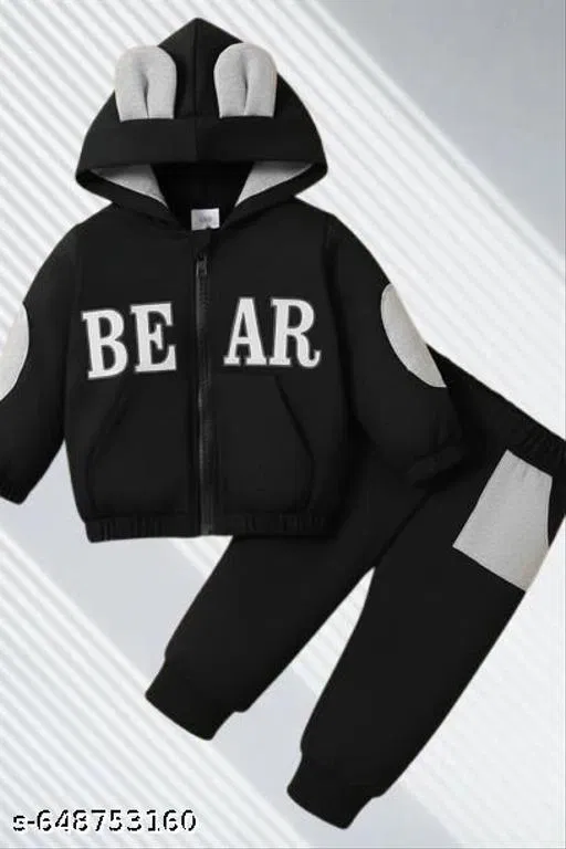Cotton Blend Printed Clothing Set for Kids, Black (5-6 Years)
