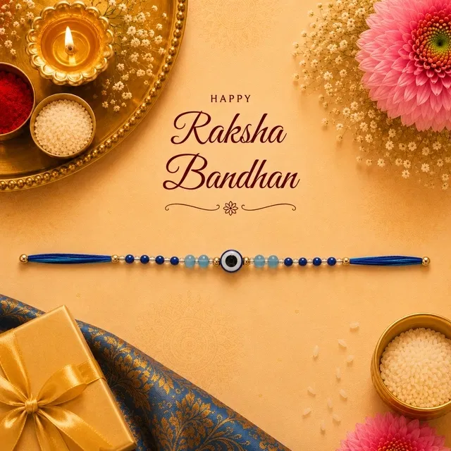 Evil Eye Rakhi for Brother Blue
