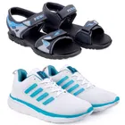 Combo of Sports Shoes with Sandals for Men (Multicolor, 6) (Set of 2)