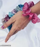 Chine Fabric Scrunchies for Women, Pack of 12 