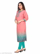 Rayon Slub Printed Kurti for Women 