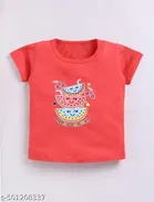 Hosiery Cotton Printed Clothing Set for Kids, Pink & Black 
