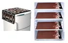 Knit Printed Fridge 4 Pcs Mat with Top Cover 