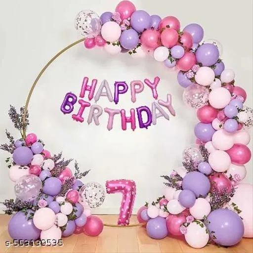 57 Pcs 7th Birthday Decoration kit, Multicolour, Set of 1