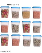 Plastic Storage Containers, Blue, Pack of 12 