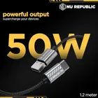 Nu Republic Blaze Flash 50W USB Type C 1.25m Nylon Braided Cable Supports All Fast Charging Technologies 