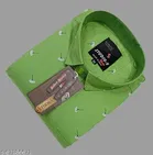 Cotton Blend Printed Shirt for Men, Green 