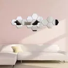 Acrylic Hexagon Shaped Wall Mirror Stickers 