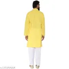 Cotton Blend Solid Kurta with Pyjama for Men 
