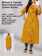 Cotton Blend Embroidered Kurti for Women 