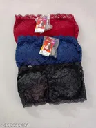 Net Solid Bras for Women, Assorted, Pack of 3 