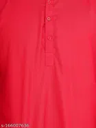 Cotton Blend Solid Short Kurta for Men 