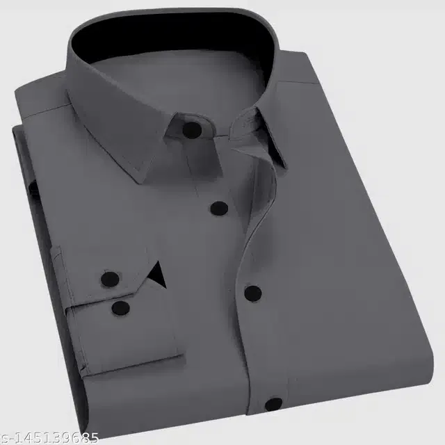 Full Sleeves Shirt for Men (Grey, M)