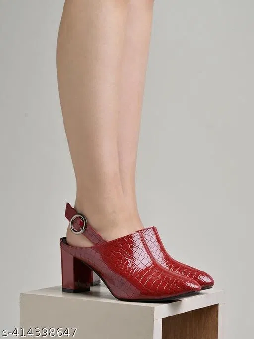 Shoetopia Red Heel Sandals Size IND-5