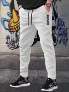 Polyblend Printed Trackpants for Men, Grey & Navy Blue, Pack of 2 