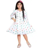 Cotton Blend Printed Frock for Girls 