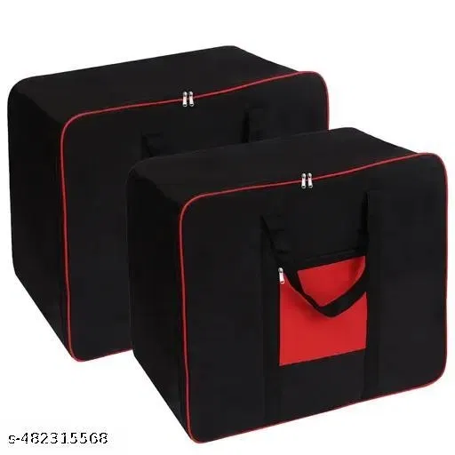 Non-woven Clothes Cover,  (Black),  (Pack Of 2)