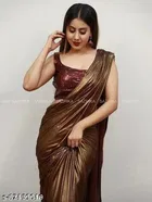 Lycra Solid Saree for Women 
