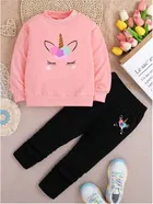 Cotton Blend Printed Clothings Set for Girls,  (Peach, 2-3 Years)