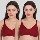 Cotton Bra for Women, Red, Pack of 2 