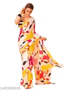 Pure Chiffon Floral Print Saree for Women 